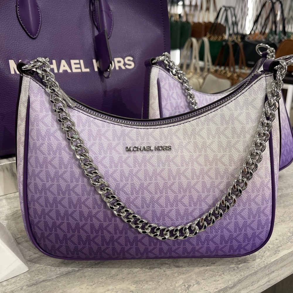 Michael Kors Jet Set Lg Women Pochette Ombré Logo Crossbody XBody Dark Purple
NW - Picture 4 of 16
